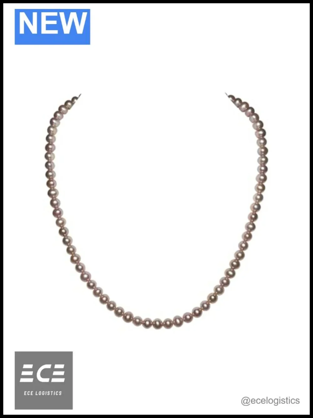 Freshwater Pearl Necklace 18 Inch Sterling Silver Clasp 8mm Knotted